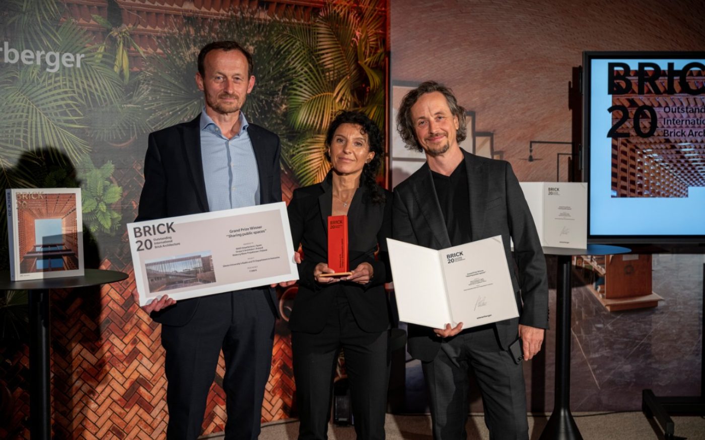 Grand Prize Winners of the Brick Award 20: michał leszczyński, Joanna Małeccy and Wojciech Małeccy