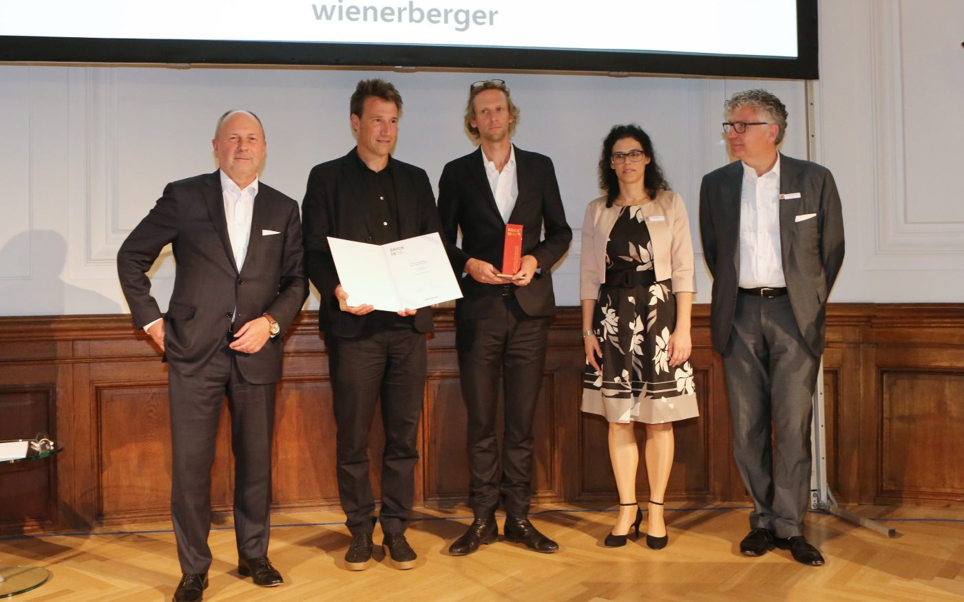 Brick Award Ceremony 2018, Grand Prize Winner Sharing Public Spaces on stage, Project Kunstmuseum Basel Extention; Emanuel Christ, Christoph Gantenbein; Photo: Eric Deron