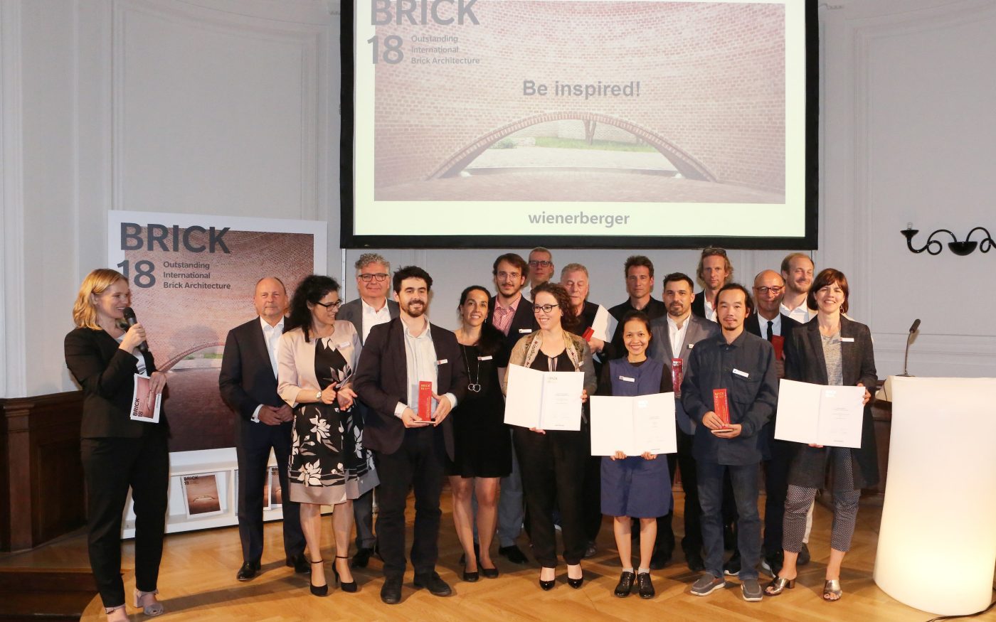 Award Ceremony Brick Award 18, all winners on stage, Photo: Eric Deron